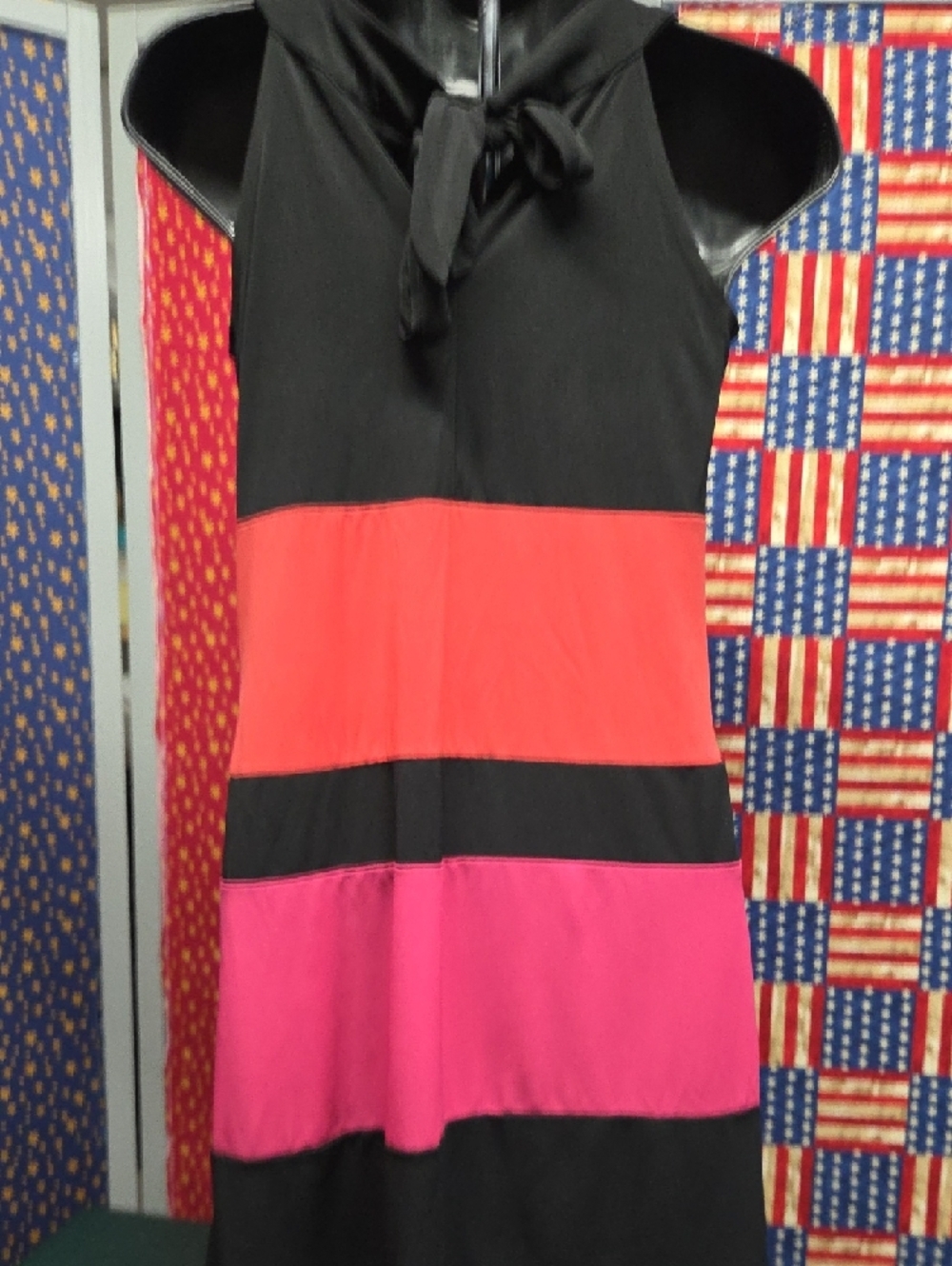 **Enfocus Studio Black Tunic with Red & Pink Colorblock Accents** - Picture 4 of 5